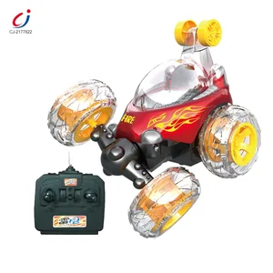 Chengji 2.4ghz Controlled Rechargeable Plastic Rolling Flip Rc Stunt Car 360 Mini Stunt Remote Control Car Toy with Light