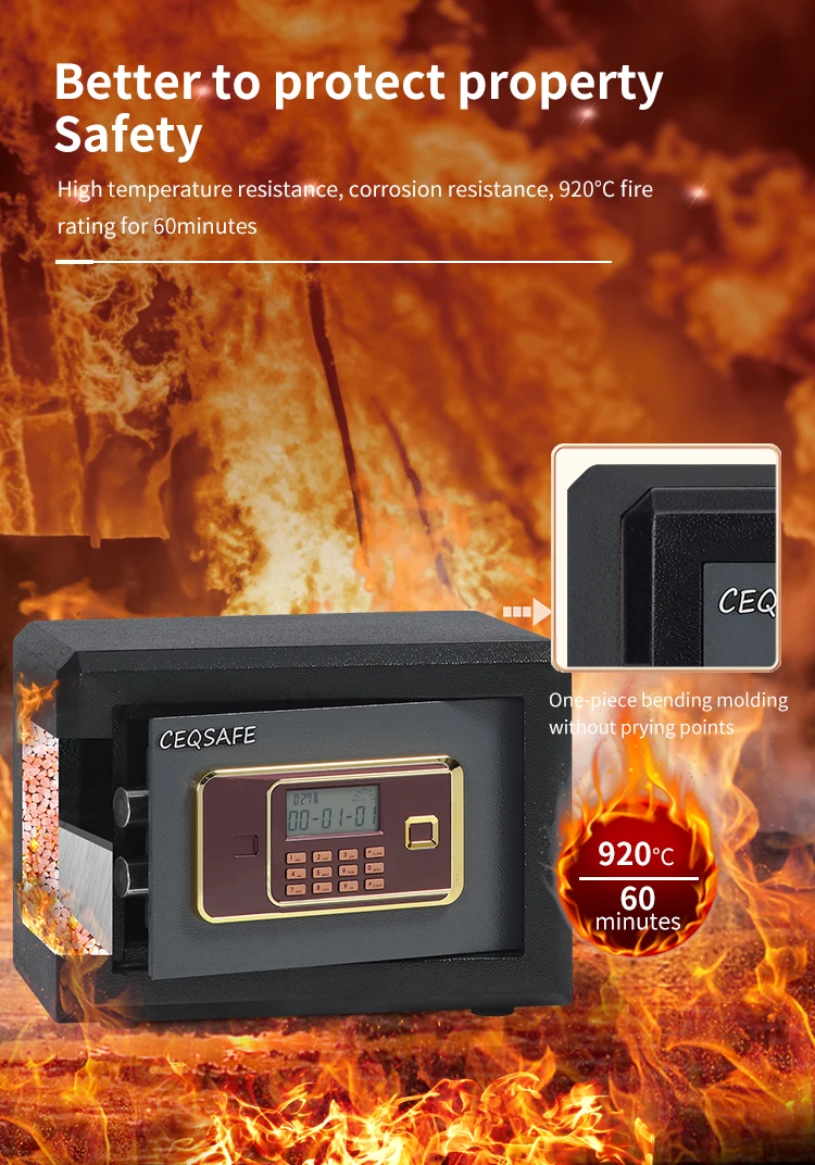 CEQSAFE Electric Security Digital Fireproof Combination Safe Box Lock for Home details