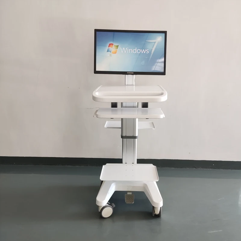 New Pattern Doctor Check-in Cart Nursing Cart Computer Trolly with Wheels and Keyboard Tray