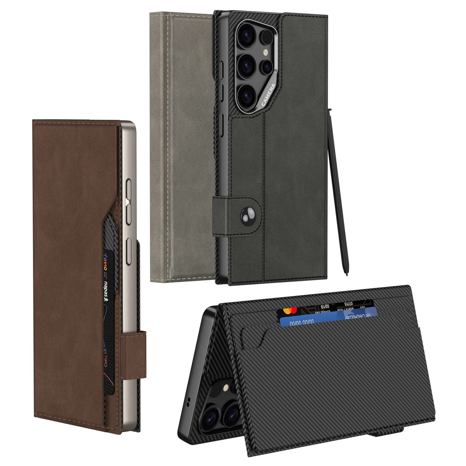 Ultra-Safe Frosted PC Case for for S25 Ultra with Dual Card Slots Drop Protection Pure Color Design
