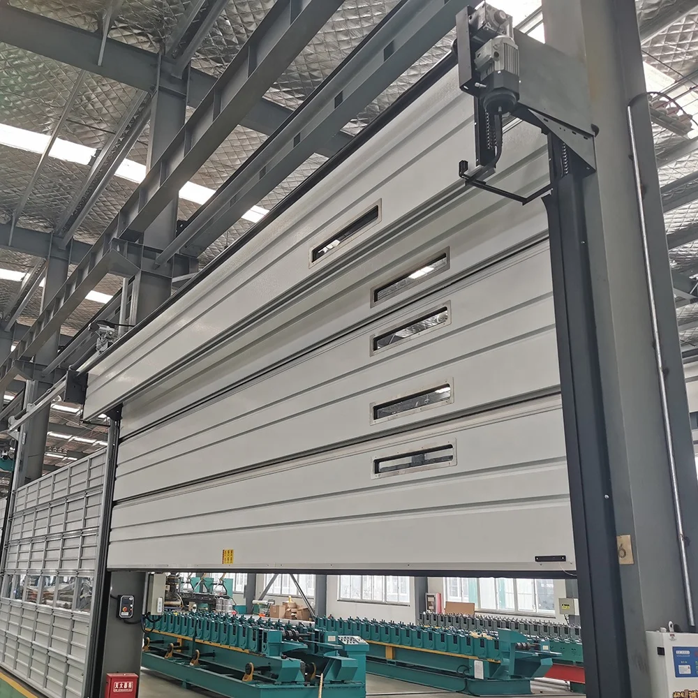 Automatic Industrial Stacking Door Long Lasting Stainless Steel Plastic Security Feature Sliding Rolling Pull Workshop Use