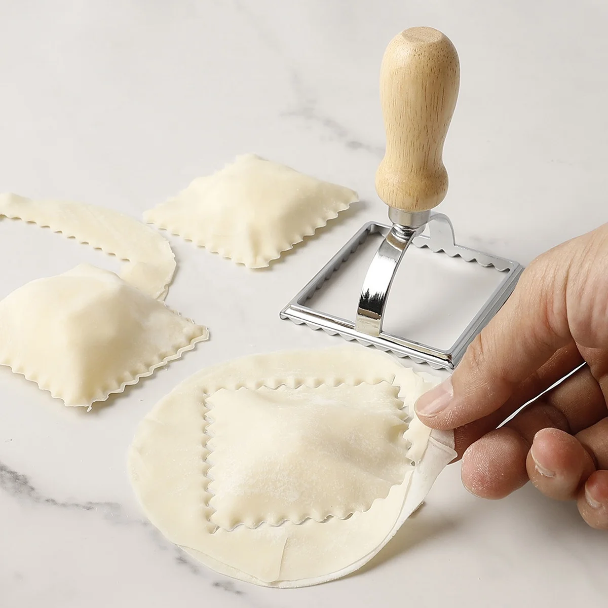 Ramadan Home Kitchen Accessories Square Shape Wooden Handle Ravioli