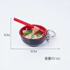 ตะเกียบสีแดง 4 ซม. บะหมี่-กุ้ง-พวงกุญแจ