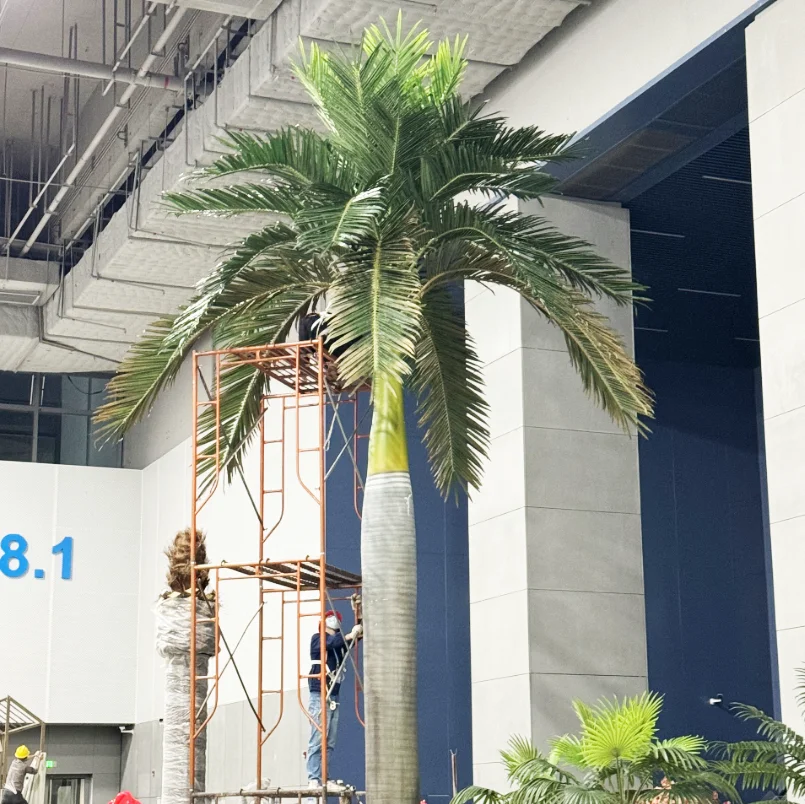 UV Resistant Artificilal Fiberglass Outdoor Wedding Palm Tropical Plant Coconut Tree Giant Realistic Artificial Big King Coconut