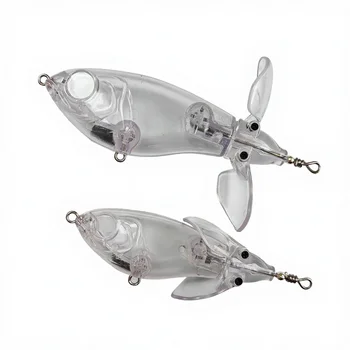 Unpainted Blank Bait 15g ABS Topwater Rotated Tail Popper Spin Bait DIY Fishing Lures Whopper Plopper Bass – Popper – view 5