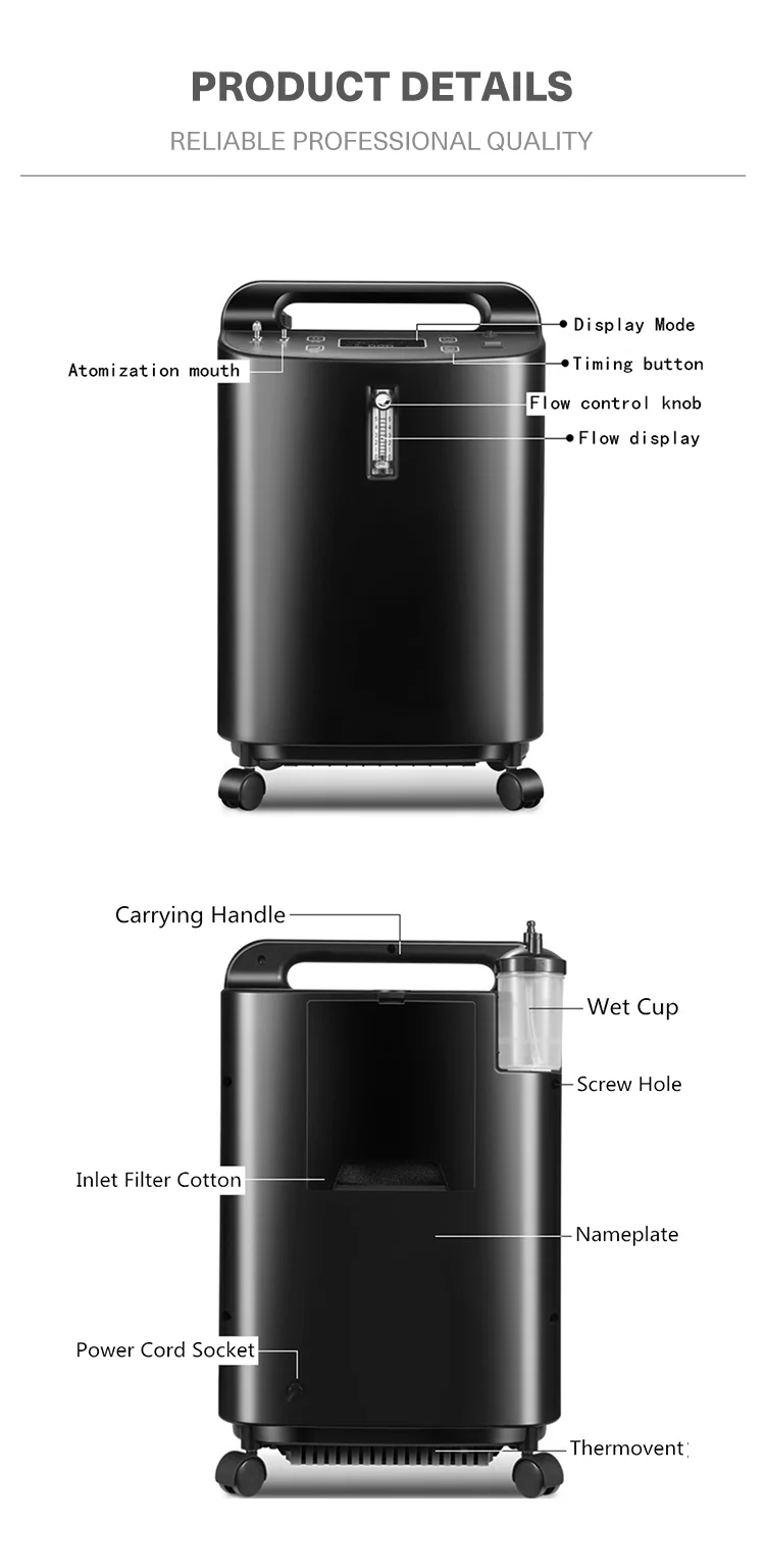 CE High Purity 96% Low Noise 5L Oxygen Concentrator