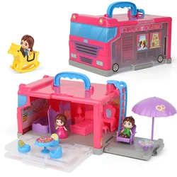 Пазл автобус хранение портативный дом diy детские игрушки ролевые игры Ролевые игрушки