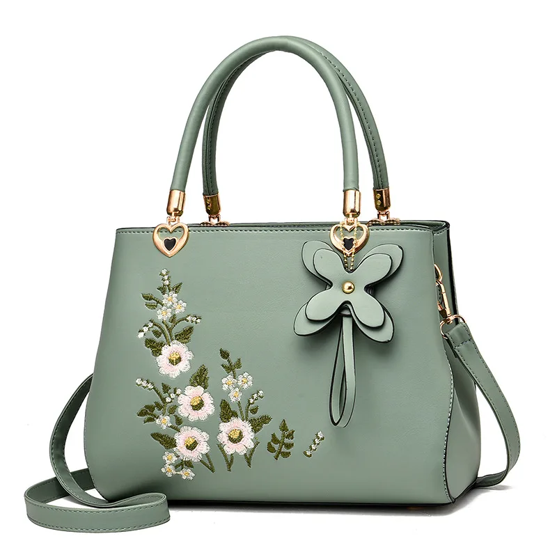 Fashion Women Handbag Luxury Designer Solid Leather Flower Decor Handb –  Waislamaa