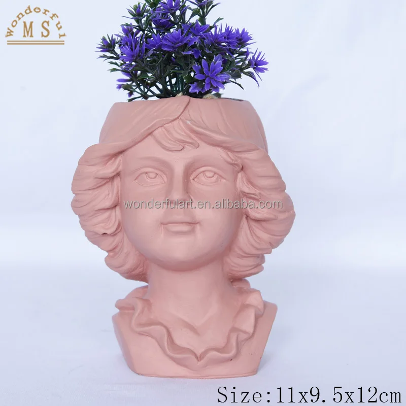 Head planter statue unique nordic style face vases sculpture planter pot ceramic decorative flower pot