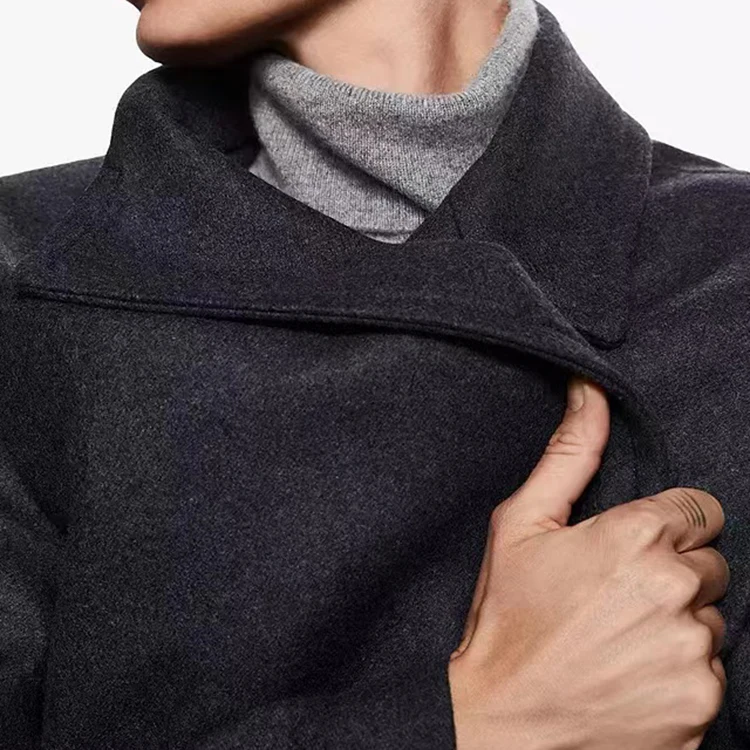 2022 New Design Winter Trench Coats Double Breasted Men's Long Coats For Winter - Image 4