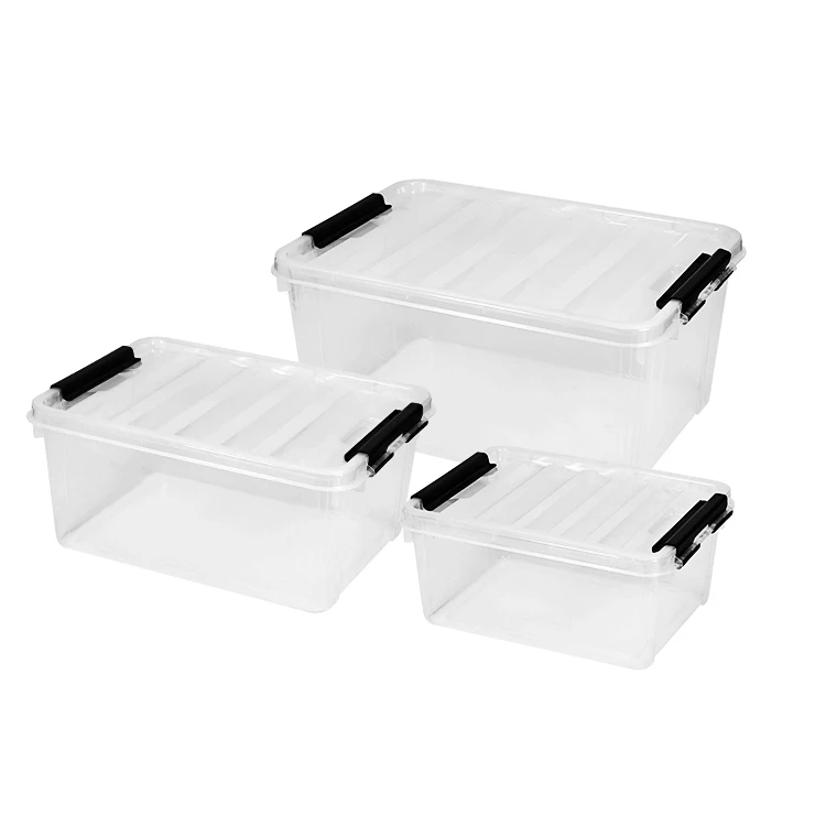 ITEM NO.3029(1-3) Factory 3 Size 9L 15L 25L Wholesale Custom Multipurpose Stackable Home Plastic Storage Box Set