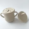 Beige Straw cup with snack lid