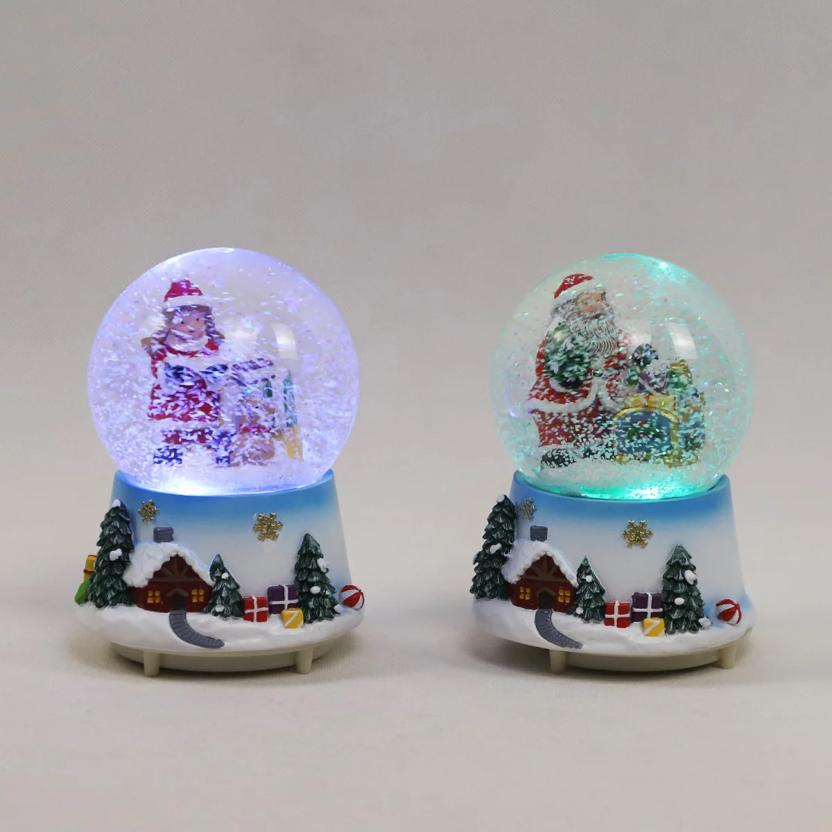 customized christmas glass girl ornament creative decoration light up snow globe battery operated christmas light balls