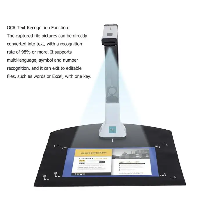 High Speed Digital Presenter Visualizer A4 ocr Book Document Camera Scanner for Education Office