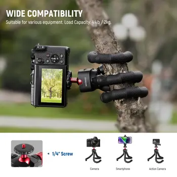 CM14 PRO Mic PL81 Light NEEWER Phone Vlog Kit  T91 Flexible Tripod  Camera Octopus 2 in 1 Tripod Stand detail image