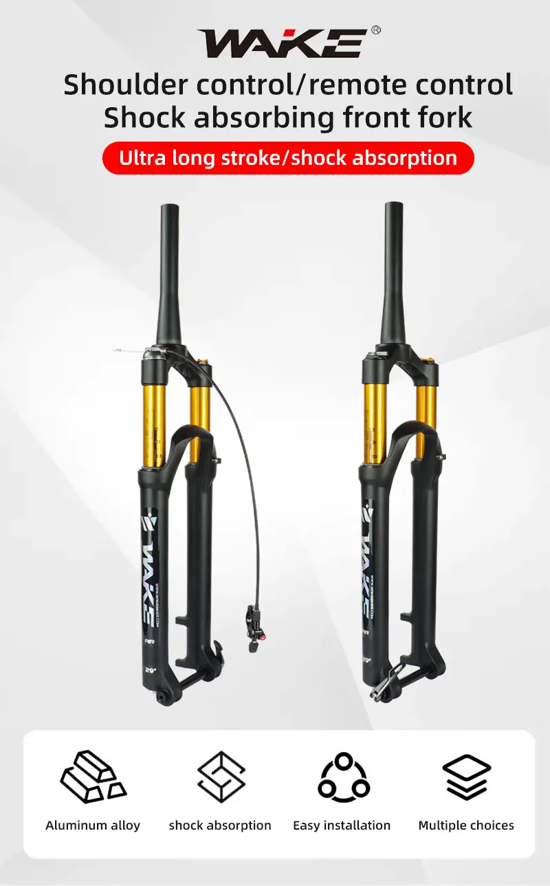 Wake 26/27.5/29 Inch Bike Air Suspension Bicycle Fork 120mm Travel