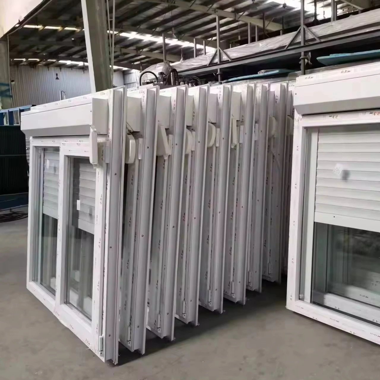 High Quality Upvc Tilt and Turn Window with Roller Shutter Pvc Window