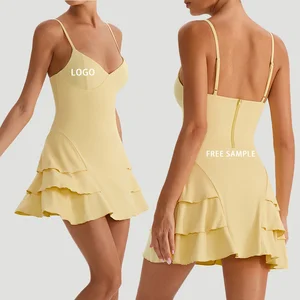 Custom Logo New Women's Outdoor Tennis Dress Nude Feeling Sports Dress Quick Dry Tennis Dress