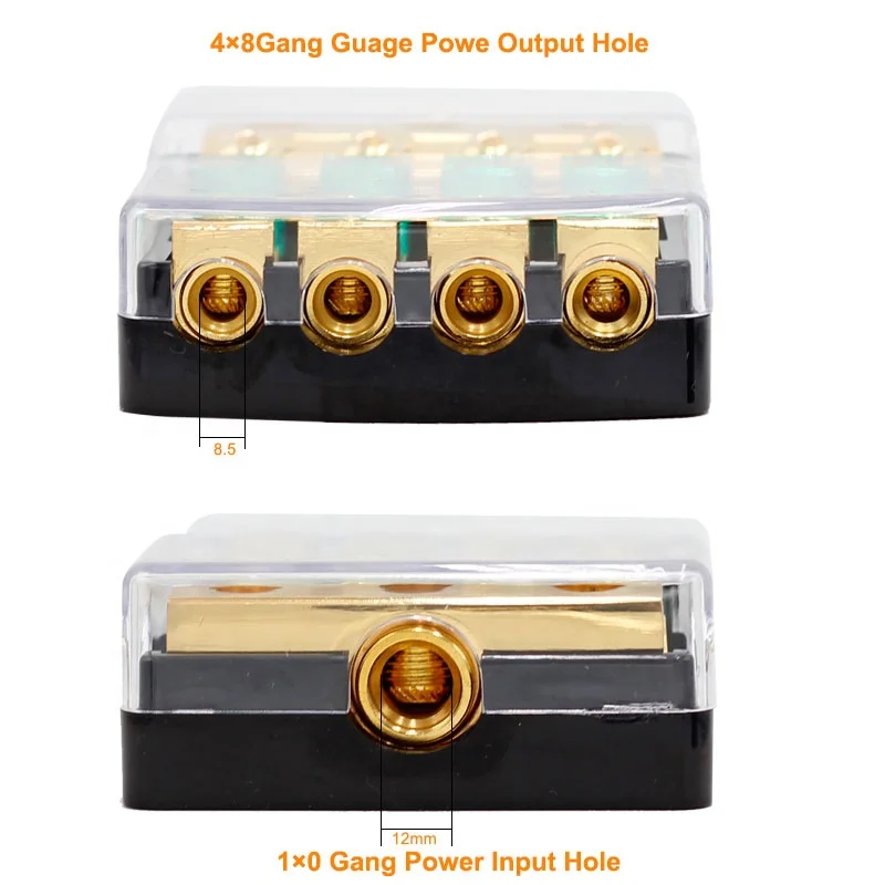 AFS Automotive Fuse Holder Distribution Block 2 Way With 60 Amp Mini ANL Fuse For Car Audio Fuse Holder