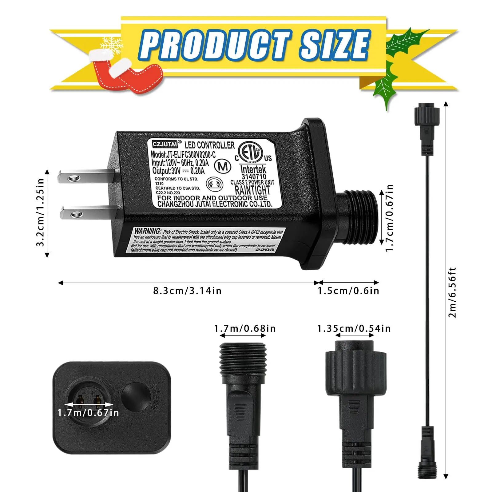 SKKSource 30V 0.2A LED Transformer Replacement - Low Voltage Power Supply With 8 Modes, IP44 Waterproof