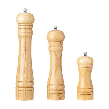 Oak Manual Pepper Grinder Hand Salt and Pepper Mill for Seasoning Kitchen Condiments and Spices