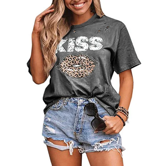 camiseta rasgadinha feminina