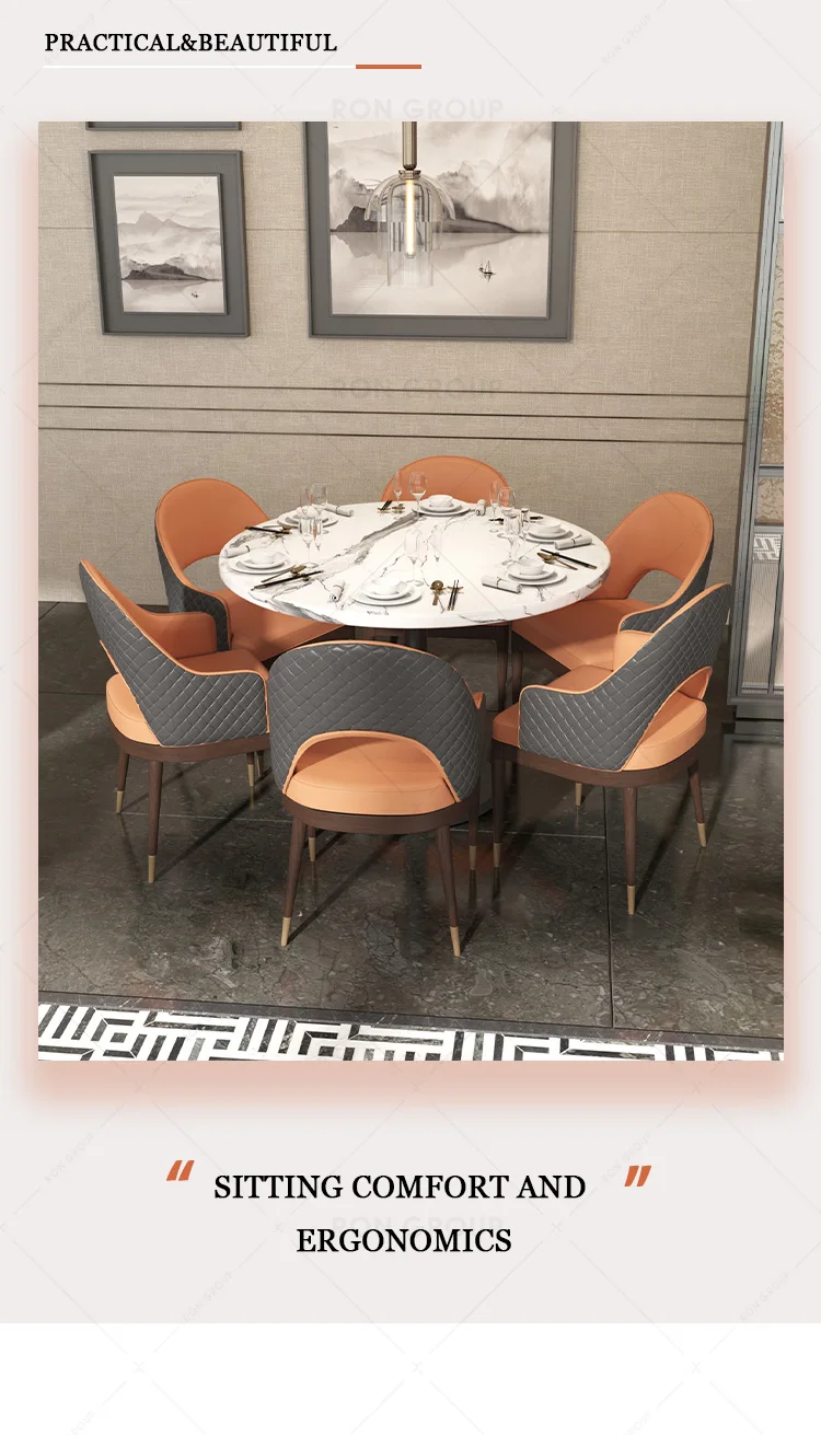 Contemporary Design White Wax Wood Dining Chairs with PU Leather Soft Pack Restaurant Hotel Use Living Room Bedroom Hall