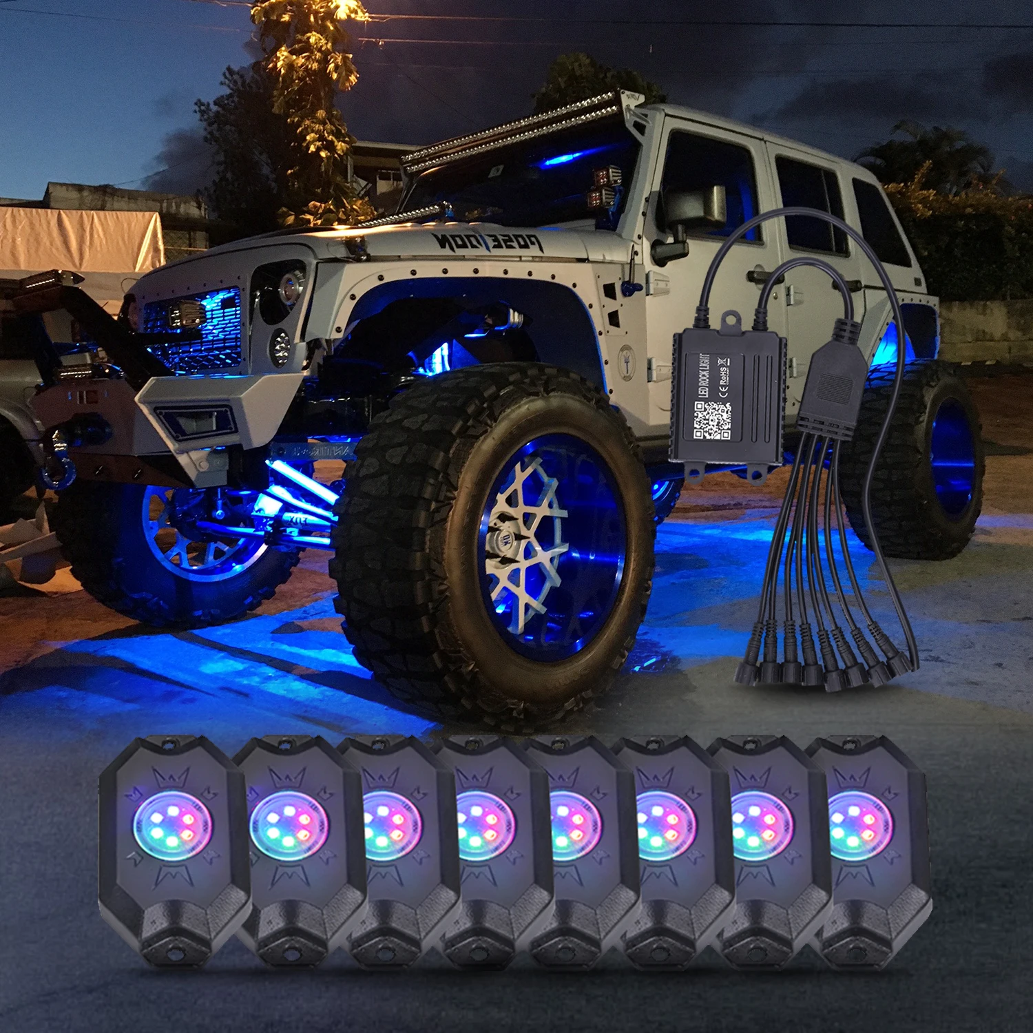 4/8/12 Pods Led Rock Light For Jeep Atv Suv Offroad Car Truck Boat Underbody  Glow Trail Rig Lamp Underglow Led Lights Waterproof - Buy Led Rock Light,4/8/12  Pods Led Rock Light,4/8/12 Pods