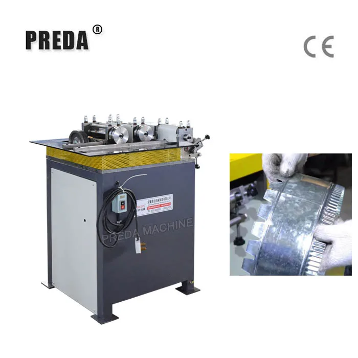 Round Pipe Duct Making Collar Notching Grooving Machine for HVAC