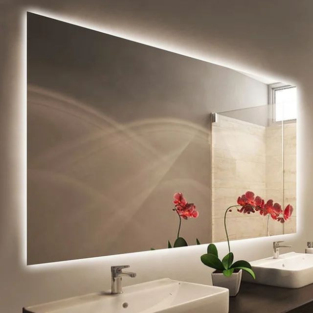 Modern Customized Rectangle Wall Mount Anti-Fog Backlit Frameless Bathroom LED Mirror