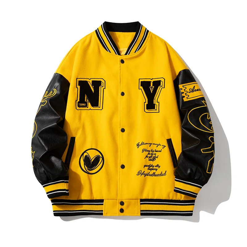 Customized Hot Sale Men's Baseball Jacket Bomber Fleece College Letterman Jacket