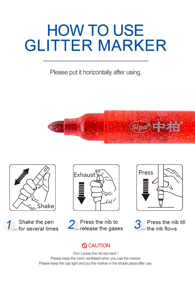 sipa glitter colors water based marker