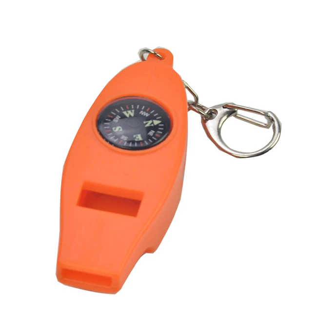 1pc Outdoor Whistle Compass Thermometer 3 In 1 Camping Hiking