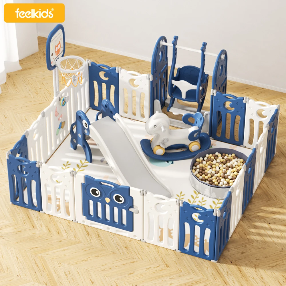 Feelkids Portable Baby Foldable Playpen Kids Plastic Fence for Bedroom Living Room & Supermarket Use