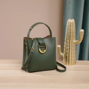 Wholesale Custom Retro Design Women's Genuine Leather Waterproof Bucket Bag High Quality Shoulder Crossbody 3L+ for Ladies