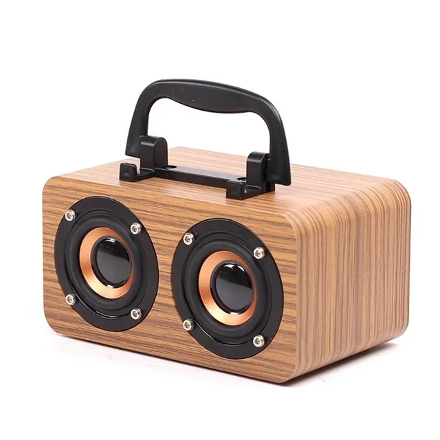 Portable Retro Wooden Wireless Music Player Subwoofer BT Speaker for Phone PC