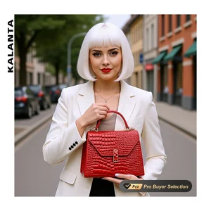 KALANTA Crocodile Fashion Chic Flap Markets Shoulder Handbags Designer Chinese Purse Bolsos  Flap Handbags