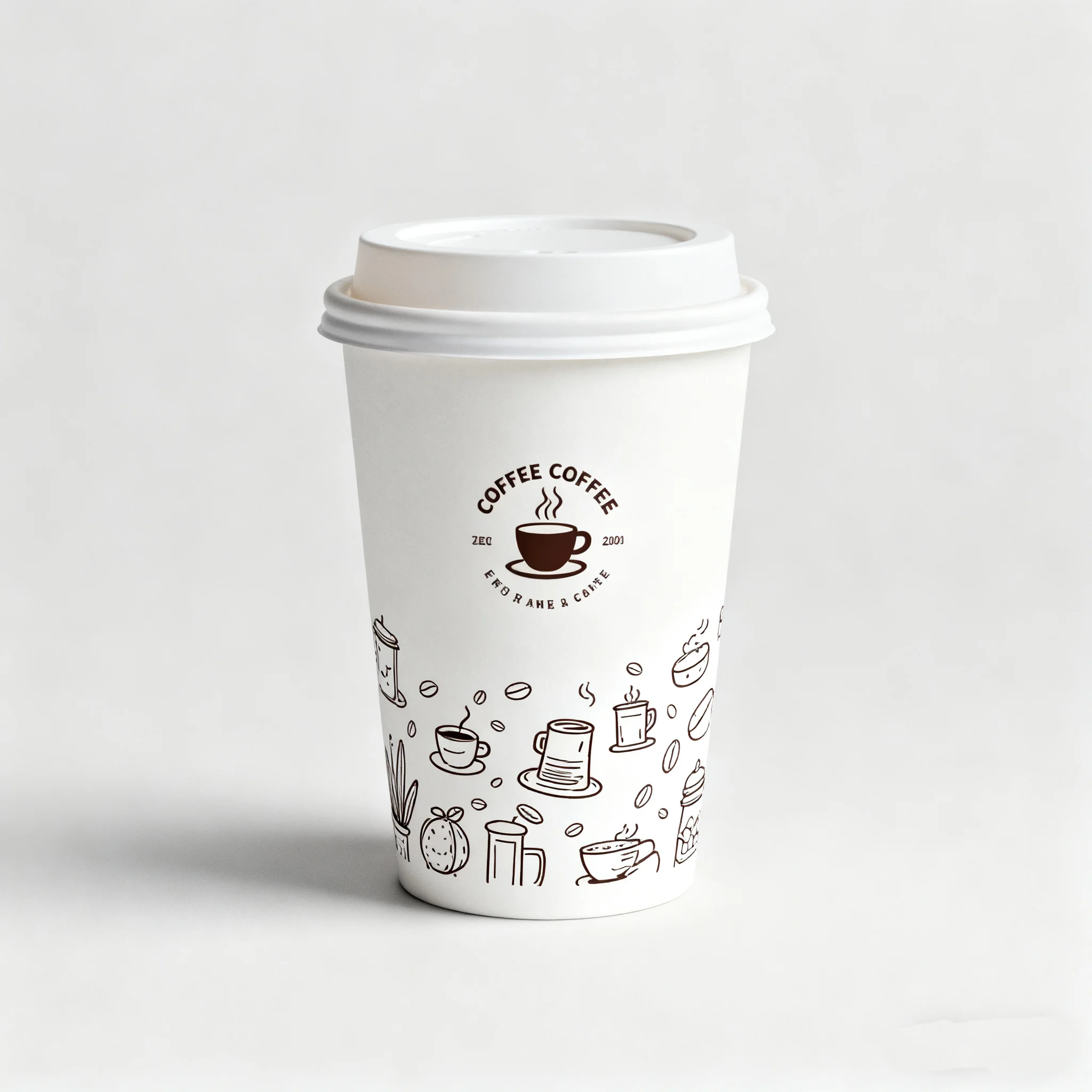 Custom Wholesale 8 10 12 16 20 22 Oz Bulk Best Perfect Touch White  Cardboard Insulated Disposable Coffee Paper Cups with Lids