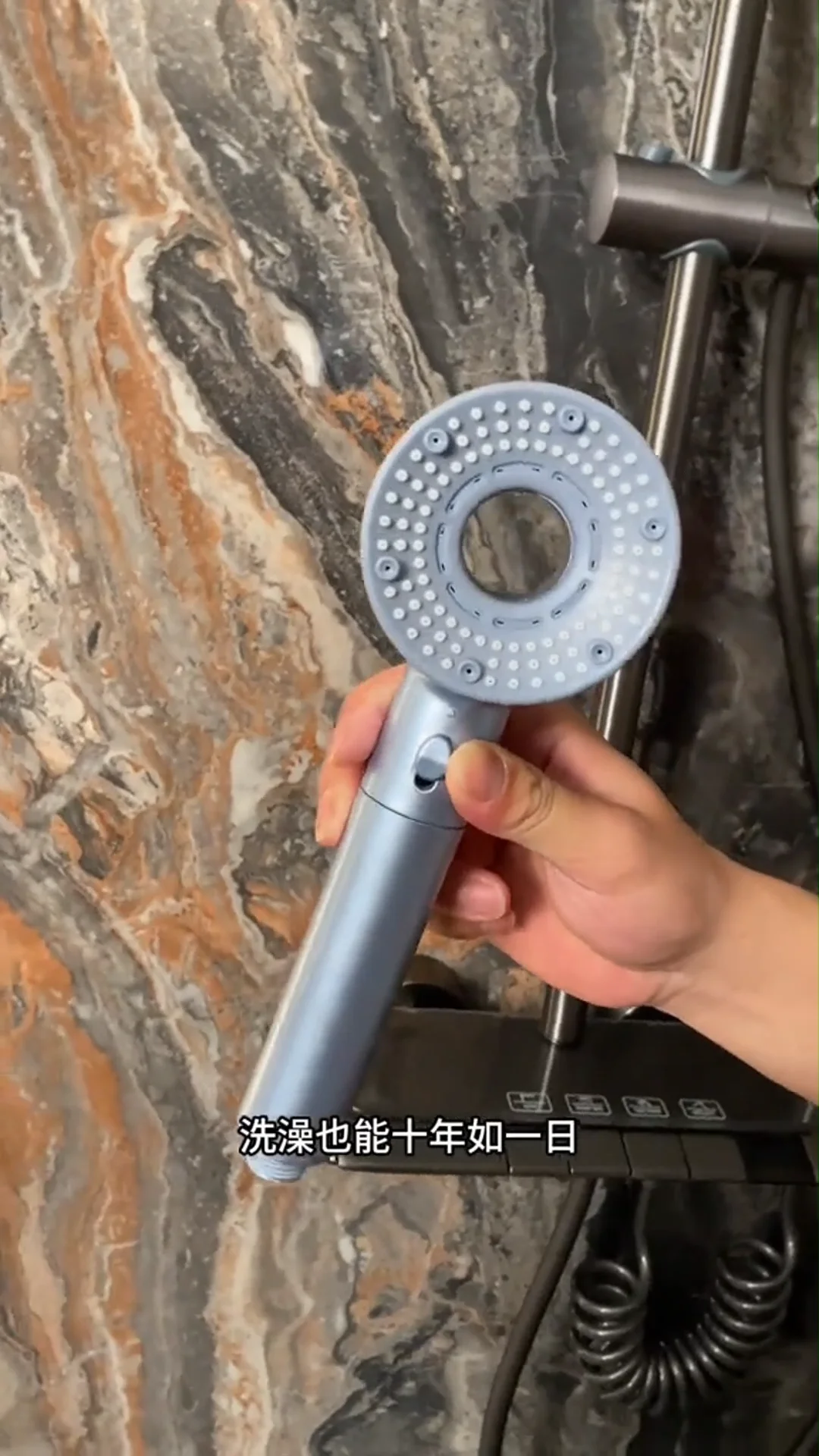 Watersaving Stop Bathroom Showerhead 5 Functions Adjustable