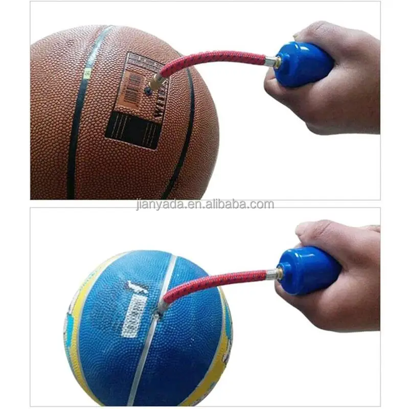 Para fútbol fútbol baloncesto inflator bomba manual aguja de aire adaptador pelota set 
