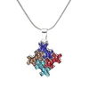 Necklace crystal puzzle  silver