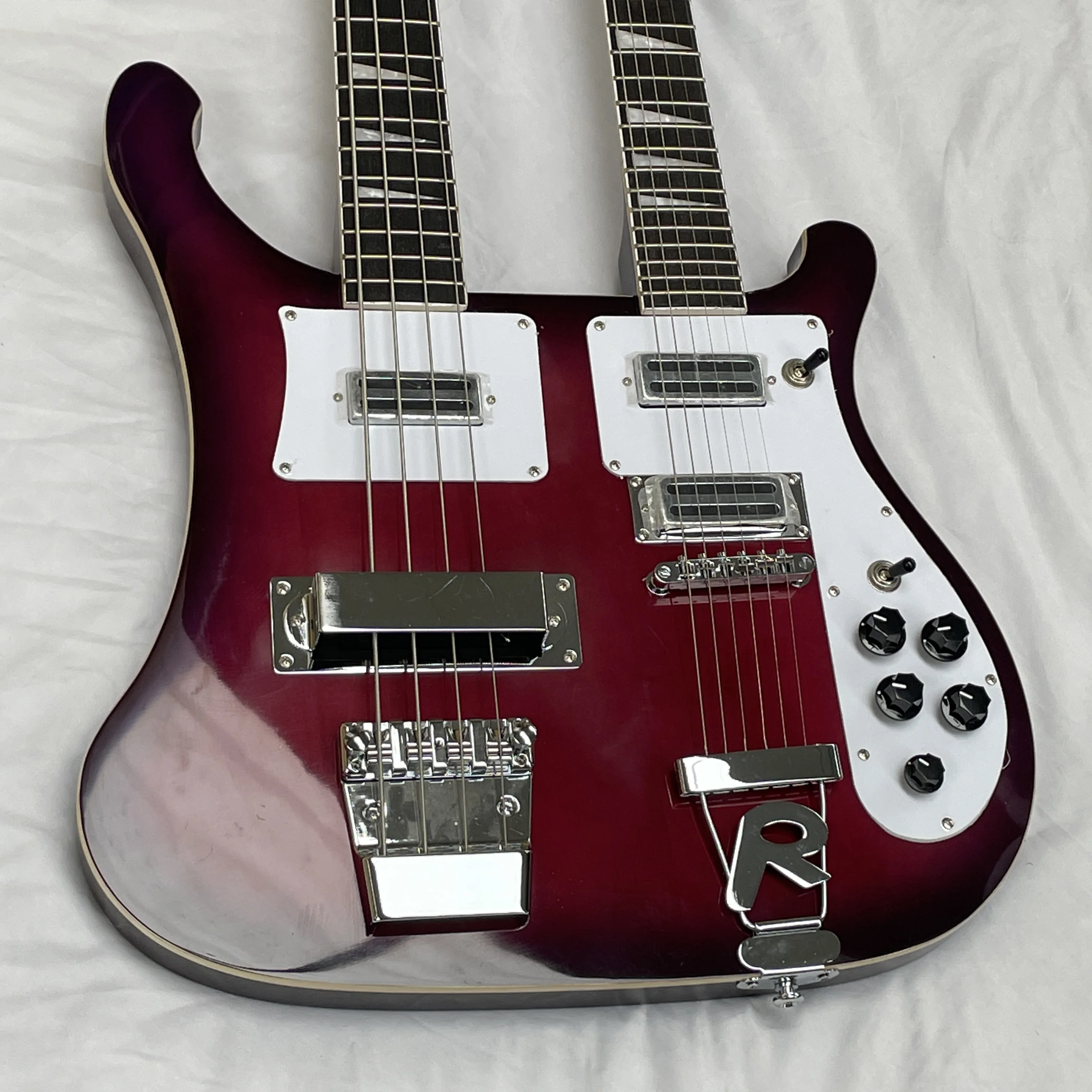 Chitarra Elettrica Doppio Collo SG Rossa - 12+6 Corde, Corpo In Mogano, Hardware Cromato, Spedizione Gratis