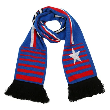 Hot Selling Customized Double Side Fan Jacquard Knitted Sports Acrylic Scarves 100% Polyester Soccer Club Football Fan Scarf