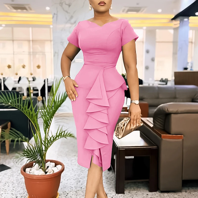 Career Attire Peplum Pencil Dresses - Elegant & Versatile