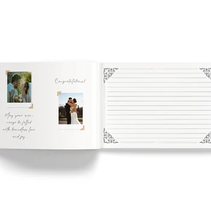 Alternative Acrylic Wedding Puzzle Silver Foil Linen Guest Book Spiral Photo Recording Voice Blank With Image