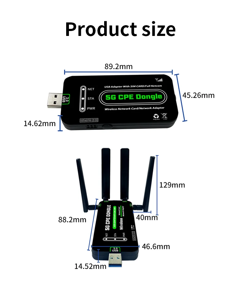 RM520N-GL 5G USB Dongle 5G Modem With Sim Slot for Global Usage