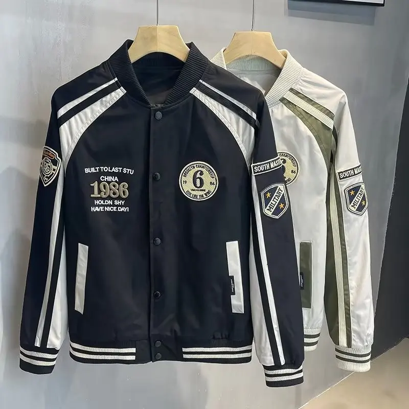High Quality Men Chenille Embroidery Leather Sleeves Custom Baseball Letterman Varsity Jacket_voghion.com