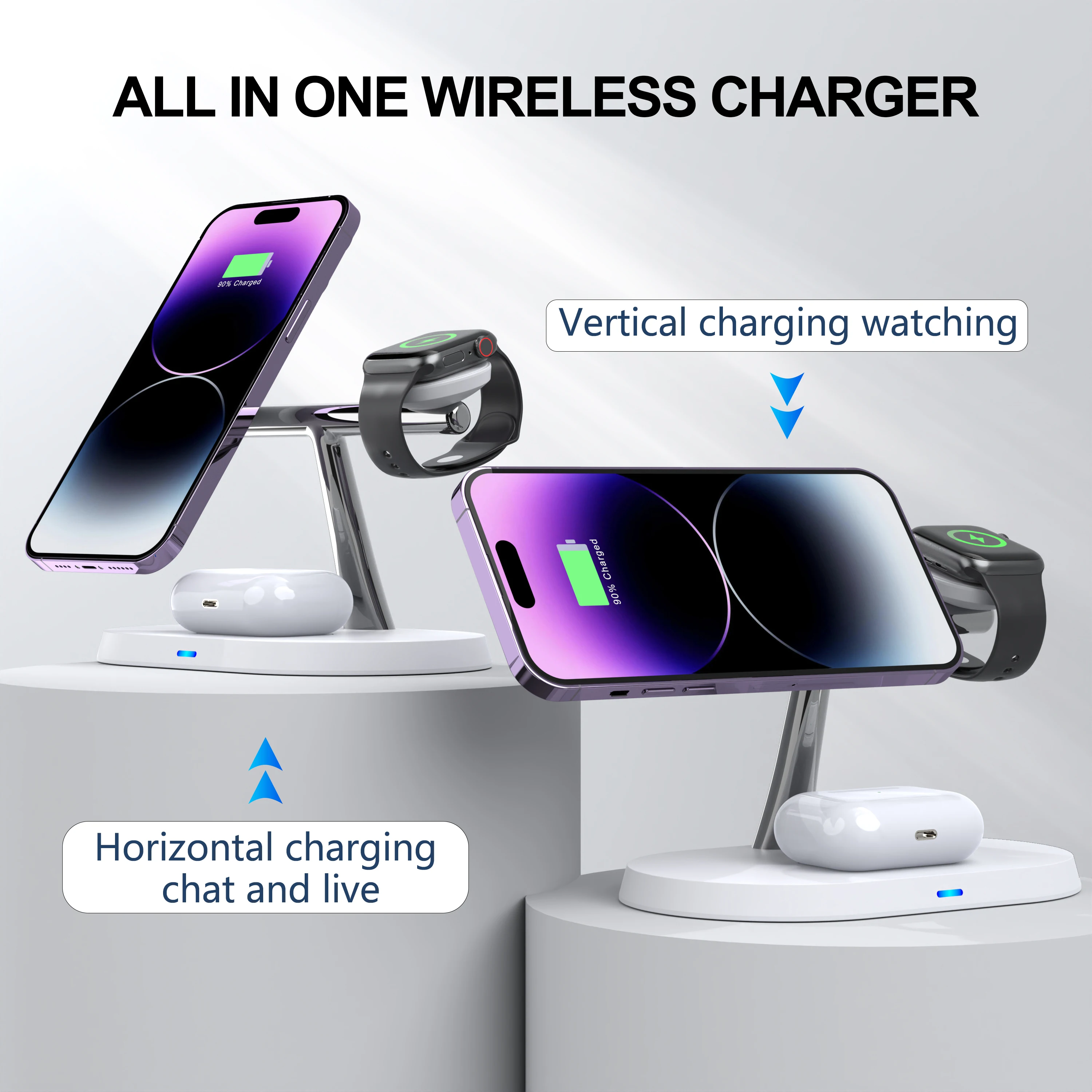High Quality 3 In One Multifunction Wireless Charger For Iphone 14