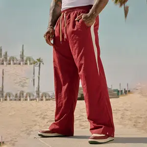 Men's Exercise Casual Pants Cotton Linen Breathable Loose Straight Mopping Pants