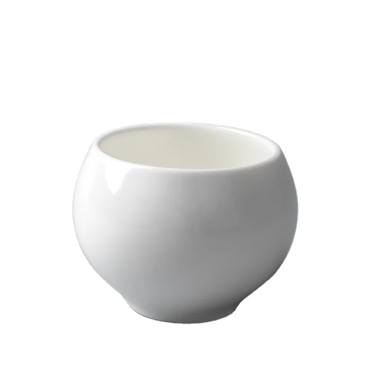 160ml Restaurant Cups Without Handle Wholesale Bone China Coffee Tea Cup Hot Chocolate Mug Ceramic Cups Mugs Pure White Mug Set